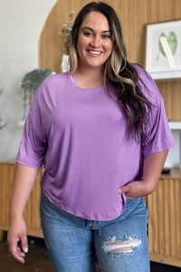 Bamboo Bliss Round Neck Drop Shoulder T-Shirt (multiple color options)