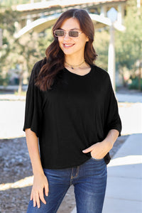 Carefree Classic Round Neck Drop Shoulder T-Shirt (multiple color options)