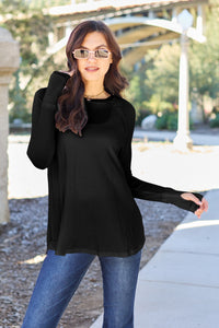 Hand In Hand Basic Round Neck Long Sleeve T-Shirt (multiple color options)