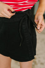 Load image into Gallery viewer, JUDY BLUE Bentli High Rise Side Tie Denim Skort in Black

