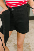 Load image into Gallery viewer, JUDY BLUE Bentli High Rise Side Tie Denim Skort in Black

