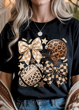 Load image into Gallery viewer, Leopard Checkered Football Graphic Tee (multiple color options)
