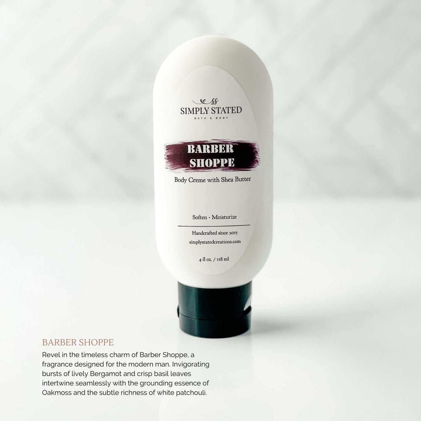 Body Creme Body Lotion for Men. Barber Shoppe description 