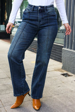 Load image into Gallery viewer, Judy Blue Dark Wash Western Seam Straight Leg Jeans
