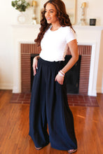 Load image into Gallery viewer, Everyday Black Smocked Waist Palazzo Pants
