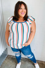 Load image into Gallery viewer, Along The Way Multicolor Striped Raglan Flutter Sleeve Top
