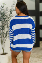 Load image into Gallery viewer, Casual Chaos Drop Shoulder Sweater in Royal Blue
