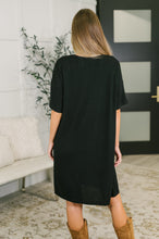 Load image into Gallery viewer, Casual Curtsy Relaxed T-Shirt Dress in Black
