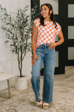 Load image into Gallery viewer, Check Hers Round Neck Top in Orange
