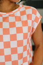 Load image into Gallery viewer, Check Hers Round Neck Top in Orange
