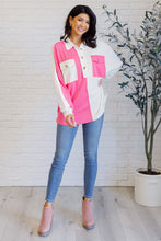 Load image into Gallery viewer, Chip Off the Old Colorblock V-Neck Henley in Pink
