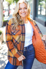 Load image into Gallery viewer, You Got This Camel Plaid Quilt Lined Button Down Shacket
