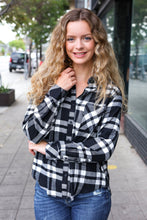 Load image into Gallery viewer, Casual Chic Plaid Button Down Long Sleeve Top in Black
