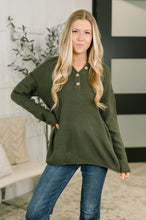 Load image into Gallery viewer, Come Together Henley Casual Top in Dark Olive

