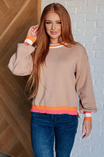 Load image into Gallery viewer, Conversational Moment Striped Trim Sweater
