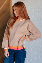 Load image into Gallery viewer, Conversational Moment Striped Trim Sweater
