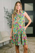 Load image into Gallery viewer, Coral Sands Collared Tank Dress in Spring Palms
