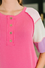 Load image into Gallery viewer, Cozy Collage Color Block Henley Top

