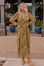 Load image into Gallery viewer, Golden Blooms Floral Maxi Dress
