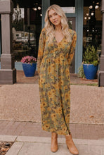 Load image into Gallery viewer, Golden Blooms Floral Maxi Dress
