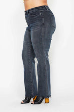 Load image into Gallery viewer, JUDY BLUE Button Fly Hem Destroy Straight Jeans
