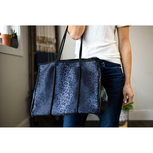 The Marissa - Black Leopard Neoprene Tote