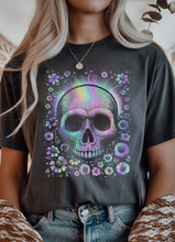 Load image into Gallery viewer, Holographic Skulls Graphic Tee (multiple color options)
