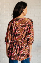 Load image into Gallery viewer, Dearest Dreamer Peplum Top in Abstract Mocha
