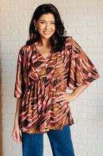 Load image into Gallery viewer, Dearest Dreamer Peplum Top in Abstract Mocha
