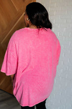 Load image into Gallery viewer, Don&#39;t Mind Me Mineral Wash Drop Shoulder Tee in Fuchsia
