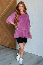 Load image into Gallery viewer, Don&#39;t Mind Me Mineral Wash Drop Shoulder Tee in Light Plum
