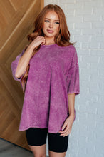 Load image into Gallery viewer, Don&#39;t Mind Me Mineral Wash Drop Shoulder Tee in Light Plum
