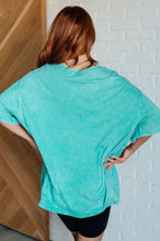 Load image into Gallery viewer, Don&#39;t Mind Me Mineral Wash Drop Shoulder Tee in Turquoise
