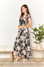 Load image into Gallery viewer, Country Lane Floral Flutter Sleeve Tie-Waist Split Dress
