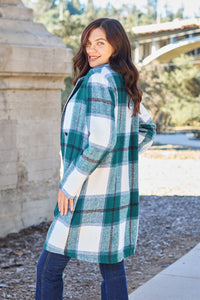 Mountain Views Plaid Button Up Lapel Collar Coat (multiple color options)