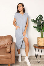 Load image into Gallery viewer, Cozy &amp; Chic Short Sleeve Front Slit Hooded Dress
