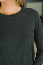 Load image into Gallery viewer, Down to the Basics Long Sleeve Top in Charcoal
