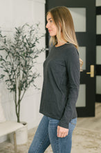 Load image into Gallery viewer, Down to the Basics Long Sleeve Top in Charcoal
