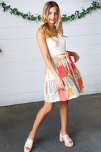 Load image into Gallery viewer, Patchwork Prescription Two-Fer Rib Elastic Waist Belted Dress
