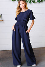 Load image into Gallery viewer, Admiral Blue Smocked Waist Jumpsuit
