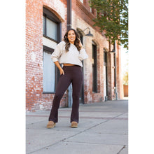 Load image into Gallery viewer, The Brandy - Brown Flare Leggings WITH POCKETS - Luxe by Julia Rose®
