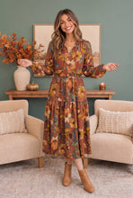 Load image into Gallery viewer, Harvest Bloom Tiered Midi Dress

