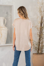 Load image into Gallery viewer, Shimmer Cuffed Top in Taupe
