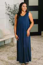 Load image into Gallery viewer, Everything She Wants Sleeveless Maxi Dress in Navy
