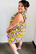 Load image into Gallery viewer, Indigo &amp; Lemon Floral Babydoll Ruffle Dress
