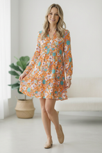 Load image into Gallery viewer, Tangerine Dreaming Floral Dress
