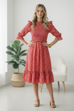 Load image into Gallery viewer, Be My Spring Sweetie Tomato Animal Smocked Dress
