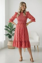 Load image into Gallery viewer, Be My Spring Sweetie Tomato Animal Smocked Dress
