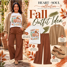 Load image into Gallery viewer, Turkey, Gravy &amp; Rolls Graphic Tee &amp; Sweatshirt (2 color options)
