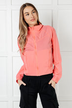 Load image into Gallery viewer, Fit Happens Nylon Tennis Jacket in Coral Rose
